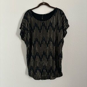 Joe's Jeans Women's Size Large Black Sequin Tunic Top